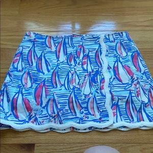 Lilly Pulitzer Blue and Pink Sailboat Skirt